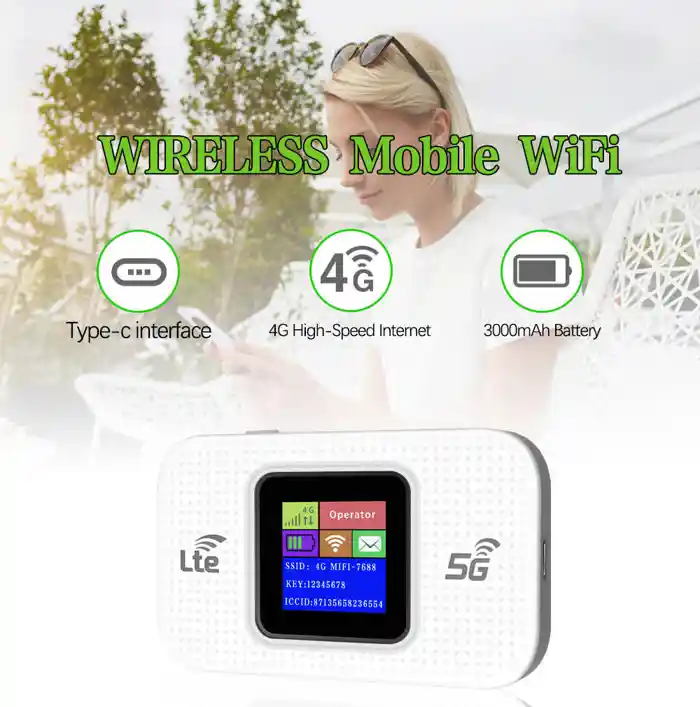 MF68E 4G Portable Pocket Routing Wi-Fi 150Mbps Wireless Routing SIM Plug 3000mAh Color Screen WEP WiF 3000mAh Mobile Data